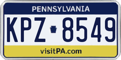 PA license plate KPZ8549