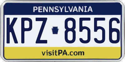 PA license plate KPZ8556