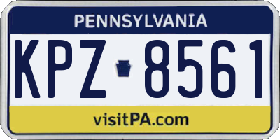 PA license plate KPZ8561