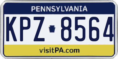PA license plate KPZ8564