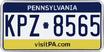 PA license plate KPZ8565