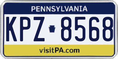 PA license plate KPZ8568