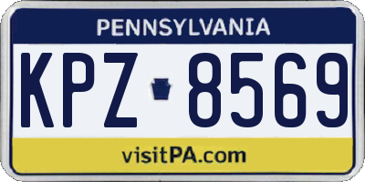 PA license plate KPZ8569