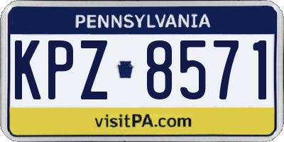 PA license plate KPZ8571