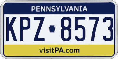 PA license plate KPZ8573