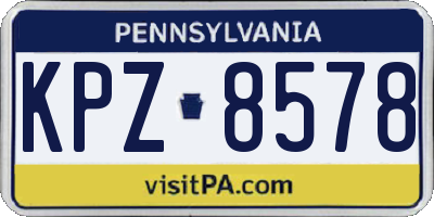PA license plate KPZ8578