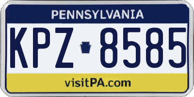 PA license plate KPZ8585