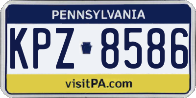 PA license plate KPZ8586