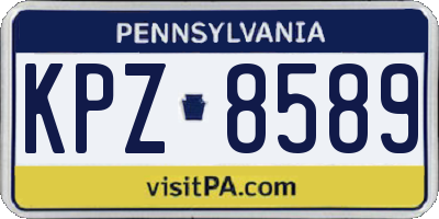 PA license plate KPZ8589