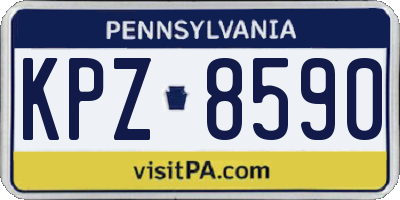PA license plate KPZ8590