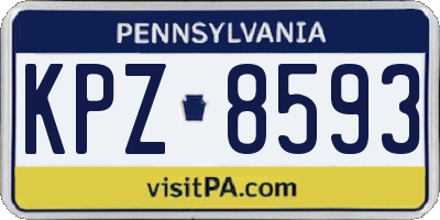 PA license plate KPZ8593