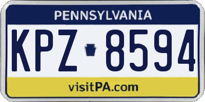 PA license plate KPZ8594