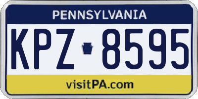 PA license plate KPZ8595
