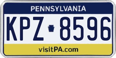 PA license plate KPZ8596