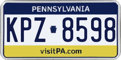 PA license plate KPZ8598
