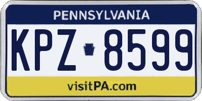 PA license plate KPZ8599