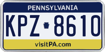 PA license plate KPZ8610