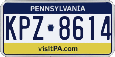 PA license plate KPZ8614