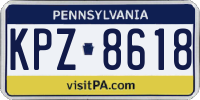 PA license plate KPZ8618