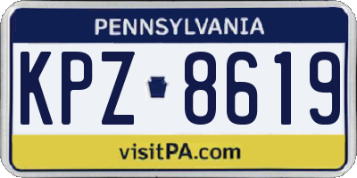 PA license plate KPZ8619