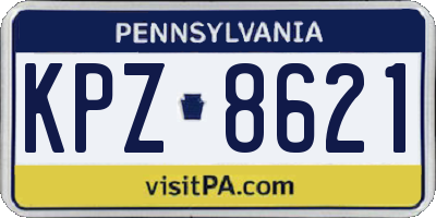PA license plate KPZ8621