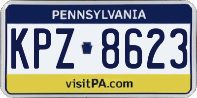PA license plate KPZ8623