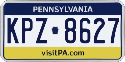 PA license plate KPZ8627