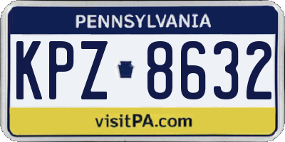 PA license plate KPZ8632