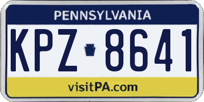 PA license plate KPZ8641