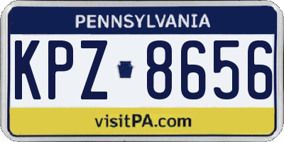 PA license plate KPZ8656