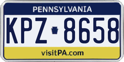 PA license plate KPZ8658
