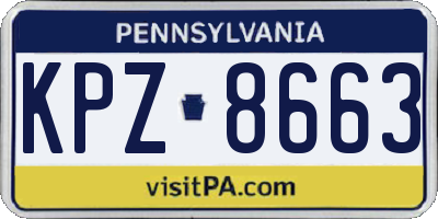 PA license plate KPZ8663
