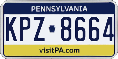 PA license plate KPZ8664