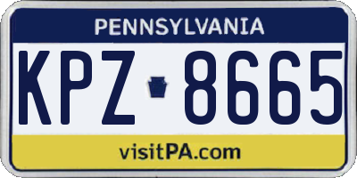 PA license plate KPZ8665