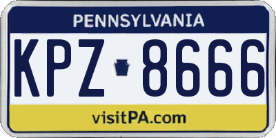 PA license plate KPZ8666