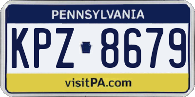 PA license plate KPZ8679