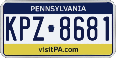 PA license plate KPZ8681