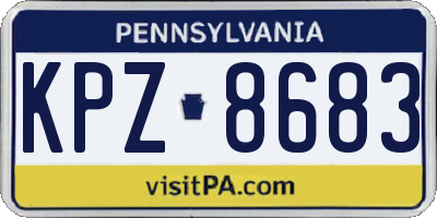 PA license plate KPZ8683