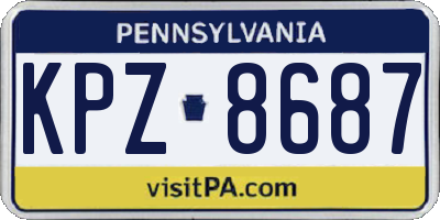 PA license plate KPZ8687