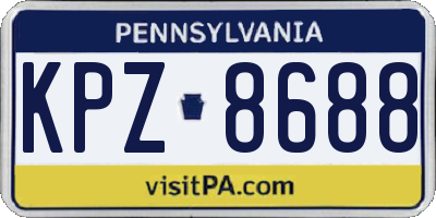 PA license plate KPZ8688