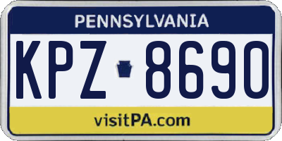 PA license plate KPZ8690