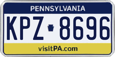 PA license plate KPZ8696