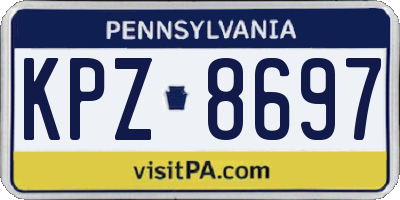 PA license plate KPZ8697