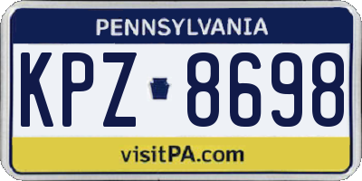 PA license plate KPZ8698