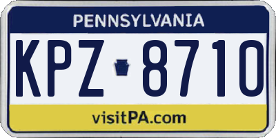 PA license plate KPZ8710