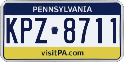 PA license plate KPZ8711