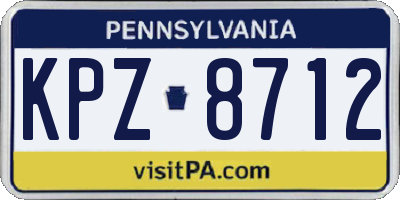 PA license plate KPZ8712
