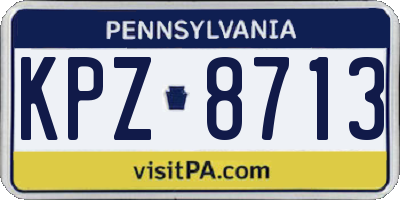 PA license plate KPZ8713