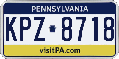 PA license plate KPZ8718