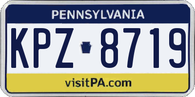 PA license plate KPZ8719